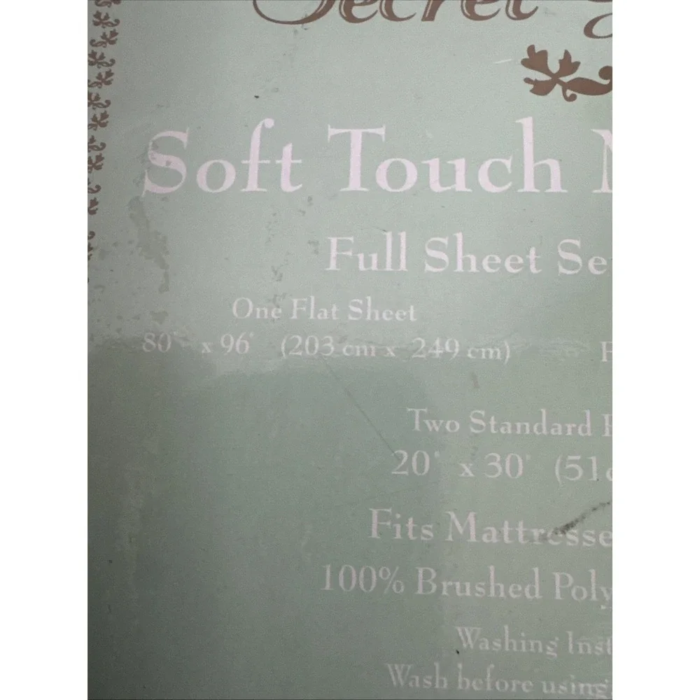 Secret Garden Soft Touch Microfiber Sheet Set Full  Size Blue White Floral